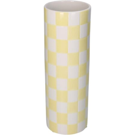 Βάζο  Σκακιέρα Κίτρινο Δολομίτης 10.7x10.7x30.7cm