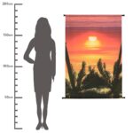 Διακοσμητικό Τοίχου Κρεμαστό Ηλιοβασίλεμα Πορτοκαλί Polyester 105x136cm
