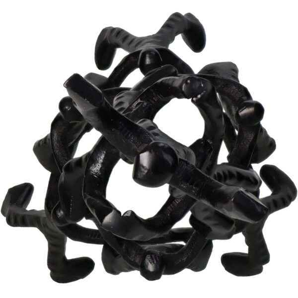 Διακοσμητικό Φιγούρες Μαύρο Αλουμίνιο 30x30x74cm