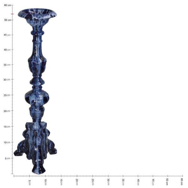 Κηροπήγιο  Μπλε Αλουμίνιο 16x16x52cm