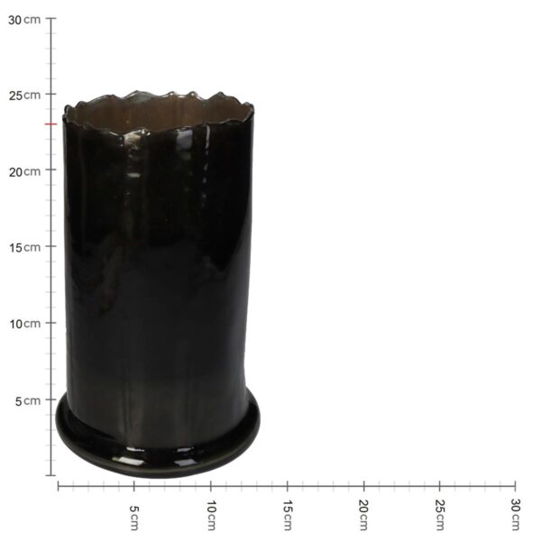 Κηροπήγιο Μαύρο Γυαλί 15.5x15.5x23cm