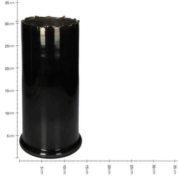 Κηροπήγιο Μαύρο Γυαλί 15.5x15.5x30.5cm