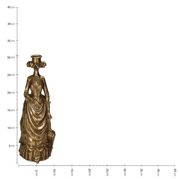 Κηροπήγιο Γυναικείο Φόρεμα Χρυσό Polyresin 10x11x30.5cm