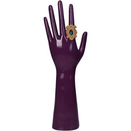 Διακοσμητικό Χέρι Με Κόσμημα Μοβ Polyresin 12X7X36cm
