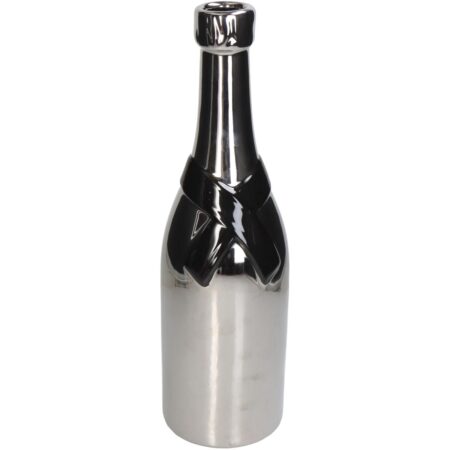 Βάζο Μπουκάλι Σαμπάνιας Ασημί Κεραμικό 11.5x11.5x38.8cm
