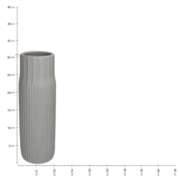 Βάζο Γκρι Κεραμικό 10.5x10.5x30.7cm