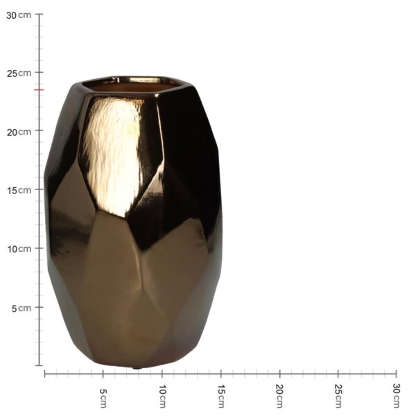 Βάζο Κύβος Μπρονζέ Κεραμικό 15.5x15.5x23.5cm