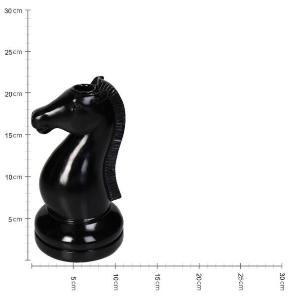 Κηροπήγιο Αξιωματικός Σκακιού Μαύρο Polyresin 11.5x11.5x22cm
