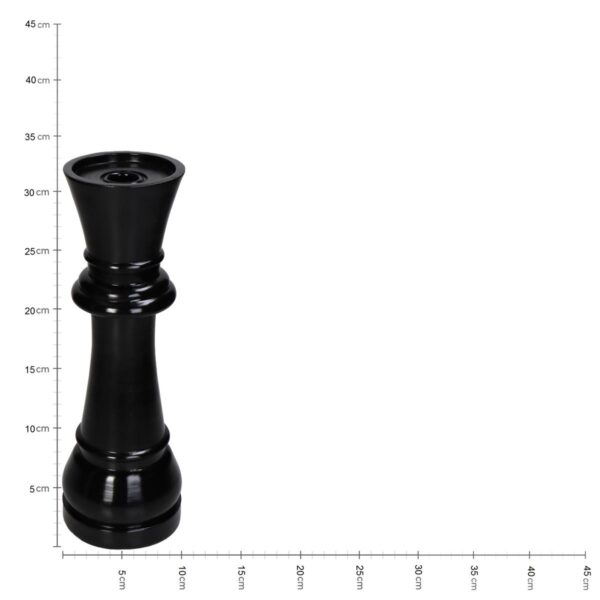 Κηροπήγιο Βασιλιάς Σκακιού Μαύρο Polyresin 10.5x10.5x31cm