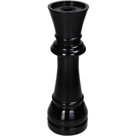 Κηροπήγιο Βασιλιάς Σκακιού Μαύρο Polyresin 10.5x10.5x31cm