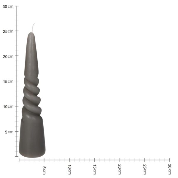 Κερί Στριφτό Κώνος Γκρι 5.5x5.5x25cm