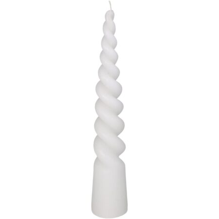 Κερί Στριφτό Κώνος Λευκό 5.5x5.5x30cm