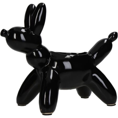 Κασπώ Σκύλος Μπαλόνι Μαύρο Κεραμικό 23x11x18cm
