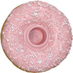 Κηροπήγιο Donut Ροζ Polyresin 9x9x3cm