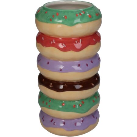 Βάζο Donuts Πολύχρωμο Κεραμικό 9x9x18cm