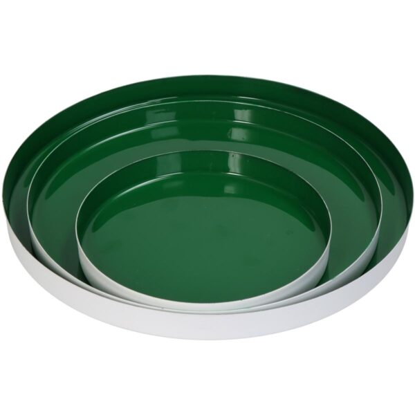 Δίσκος Πράσινο Μέταλλο 26x26x2cm Σετ 3Τμχ