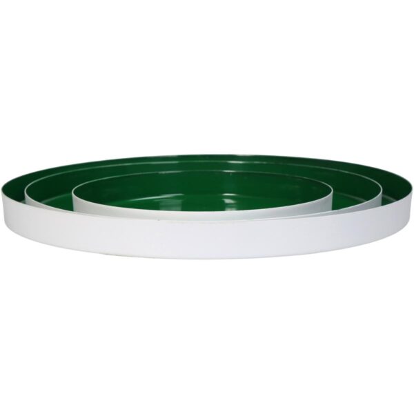 Δίσκος Πράσινο Μέταλλο 26x26x2cm Σετ 3Τμχ