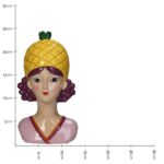 Βάζο Γυναίκα Με Καπέλο Ανανά Πολύχρωμο Δολομίτης 13.9x11.6x24.5cm