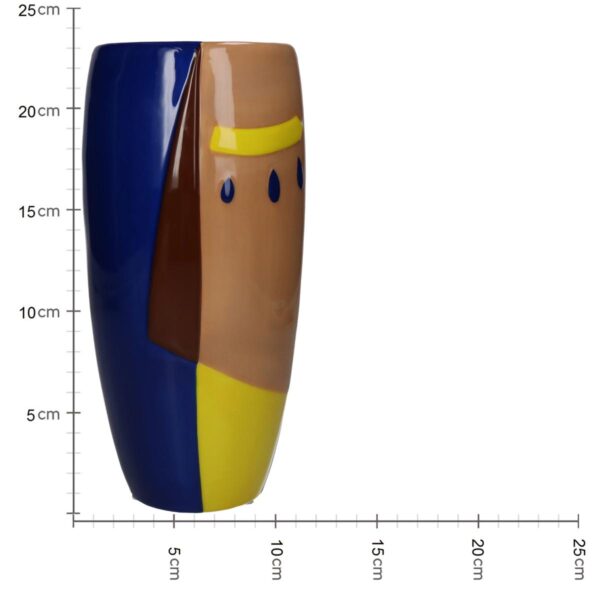 Βάζο  Αφηρημένο Πρόσωπο Πολύχρωμο Δολομίτης 11.5x11.5x23.4cm