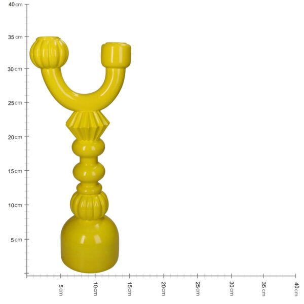 Κηροπήγιο Κίτρινο Polyresin 15x10x35cm