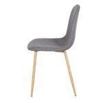 Καρέκλα  DAHLIA Γκρι/Φυσικό Ύφασμα/Μέταλλο 50x43x86cm