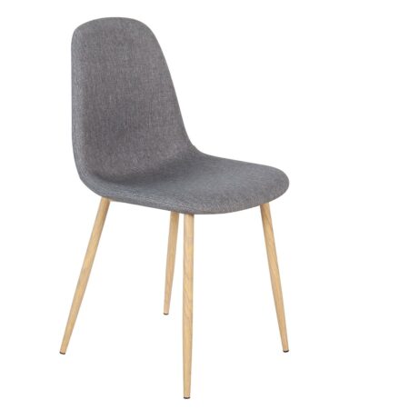 Καρέκλα  DAHLIA Γκρι/Φυσικό Ύφασμα/Μέταλλο 50x43x86cm