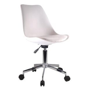 Καρέκλα Γραφείου ΚΥΒΕΛΗ Λευκό PU 48x55x82-92cm