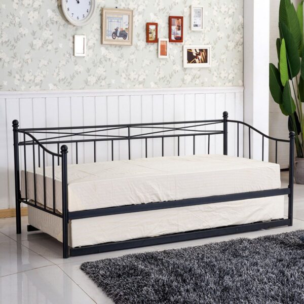 Κρεβάτι  AUDREY Μεταλλικό Sandy Black 210x99x91cm (Στρώμα 90x200cm)