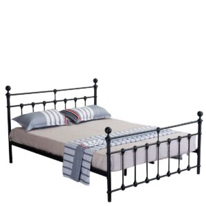 Κρεβάτι IRENE Μεταλλικό Sandy Black 212.5x161x68cm (Στρώμα 150x200cm)