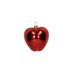 Στολίδι Κρεμαστό Μήλο Κόκκινο Γυαλί 4x8x10cm