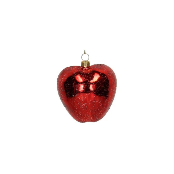 Στολίδι Κρεμαστό Μήλο Κόκκινο Γυαλί 4x8x10cm