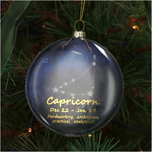 Στολίδι Κρεμαστό 'Capricorn' Μπλε Γυαλί Φ10cm