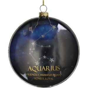 Στολίδι Κρεμαστό 'Aquarius' Μπλε Γυαλί Φ10cm