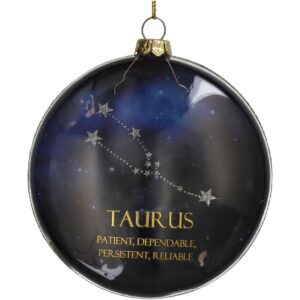 Στολίδι Κρεμαστό 'Taurus' Μπλε Γυαλί Φ10cm