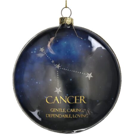 Στολίδι Κρεμαστό 'Cancer' Μπλε Γυαλί Φ10cm