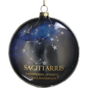 Στολίδι Κρεμαστό 'Sagittarius' Μπλε Γυαλί Φ10cm