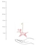 Στολίδι Κρεμαστό Μπαλόνι Poodle Ροζ Γυαλί 10x3x7cm