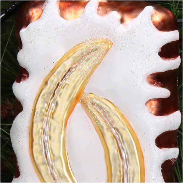 Στολίδι Κρεμαστό Κέικ Μπανάνας Πολύχρωμο Γυαλί 7x3x13cm