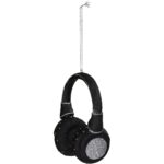 Στολίδι Κρεμαστό Ακουστικά Μαύρο Γυαλί 5x8x10cm