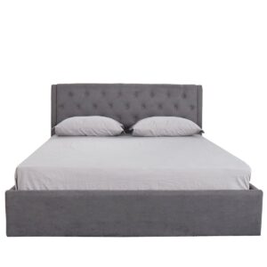 Κρεβάτι ASTER Σκούρο Γκρι Ύφασμα Με Αποθηκευτικό Χώρο 219x170x104cm (Στρώμα 160x200cm)