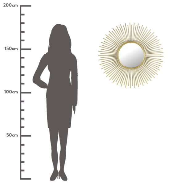 Καθρέπτης  Χρυσό Μέταλλο 75.5x3.5x75.5cm