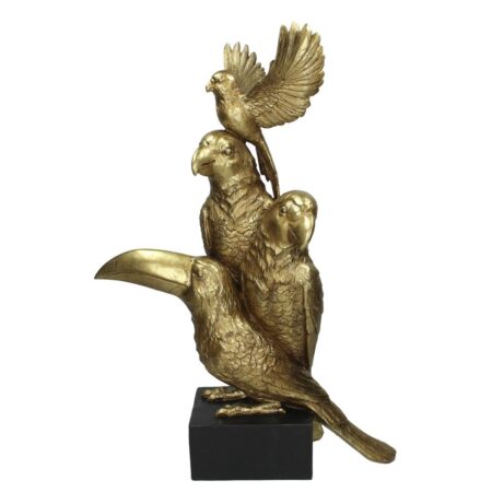 Διακοσμητικό Πουλιά Χρυσό Polyresin 43x21x59cm