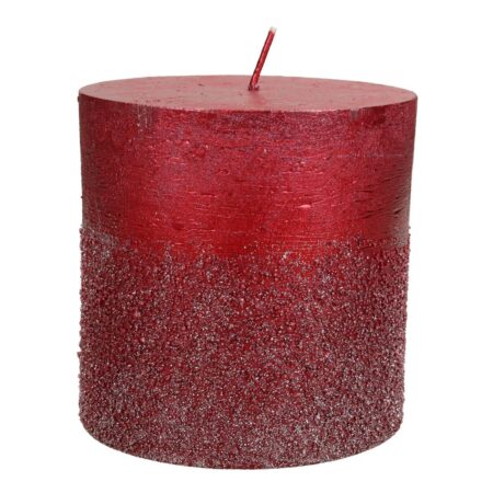 Κερί Με Glitter Κόκκινο 10x10x10cm