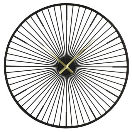 Ρολόι Τοίχου Μαύρο Μέταλλο 100x3x100cm