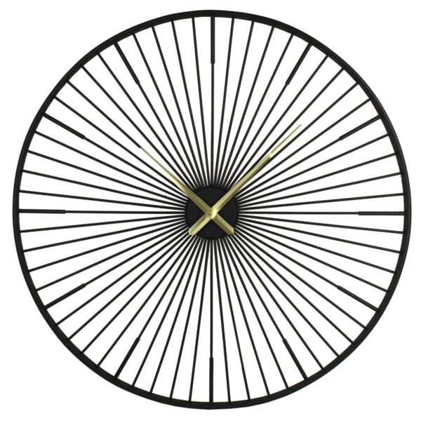Ρολόι Τοίχου Μαύρο Μέταλλο 100x3x100cm