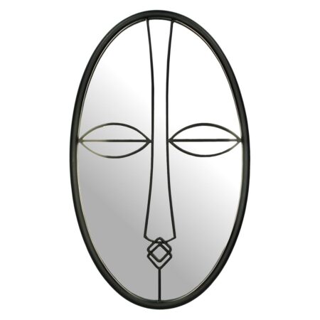 Καθρέπτης  Πρόσωπο Μαύρο Μέταλλο 30x3x50cm