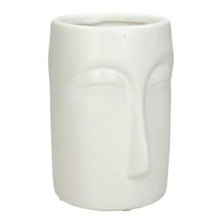 Βάζο Πρόσωπο Λευκό Κεραμικό 10x13.5x14.8cm