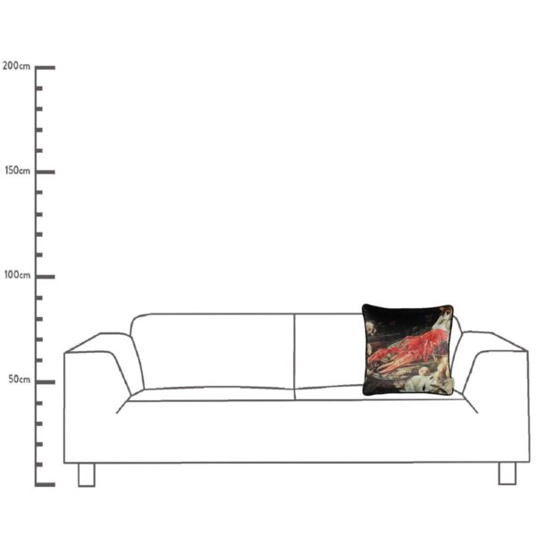 Μαξιλάρι Αστακός Μαύρο Βελούδο 45x45cm