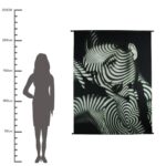 Διακοσμητικό Τοίχου Κρεμαστό Γυναίκα Ρίγες Μαύρο Βελούδο 140x170cm
