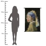 Διακοσμητικό Τοίχου Κρεμαστό Κορίτσι Με Το Μαργαριταρένιο Σκουλαρίκι Μπλε Βελούδο 83x110cm